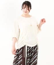 OLBHV46089 eur3(エウルキューブ) 【大きいサイズ】スピンドルヘムブラウス アイボリー(80)