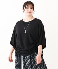 OLBHV46089 eur3(エウルキューブ) 【大きいサイズ】スピンドルヘムブラウス ブラック(94)