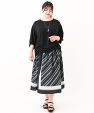 OLBHV46089 eur3(エウルキューブ) 【大きいサイズ】スピンドルヘムブラウス ブラック(94)