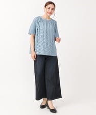 OLBHV47089 eur3(エウルキューブ) 【大きいサイズ】プロバンスプリントブラウス ブルー(55)