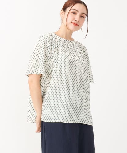 OLBHV47089 eur3 【大きいサイズ】プロバンスプリントブラウス
