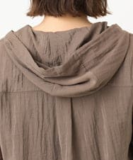 OLBIA10109 eur3(エウルキューブ) 【WEB先行販売】【大きいサイズ】シアーフーディー半袖ブラウス モカ(84)