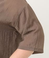 OLBIA10109 eur3(エウルキューブ) 【WEB先行販売】【大きいサイズ】シアーフーディー半袖ブラウス モカ(84)