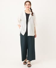OLBIA10109 eur3(エウルキューブ) 【WEB先行販売】【大きいサイズ】シアーフーディー半袖ブラウス ホワイト(90)