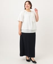OLBIA26089 eur3(エウルキューブ) 【WEB先行販売】【大きいサイズ/11号サイズあり】マルチウェイブラウス ホワイト(90)