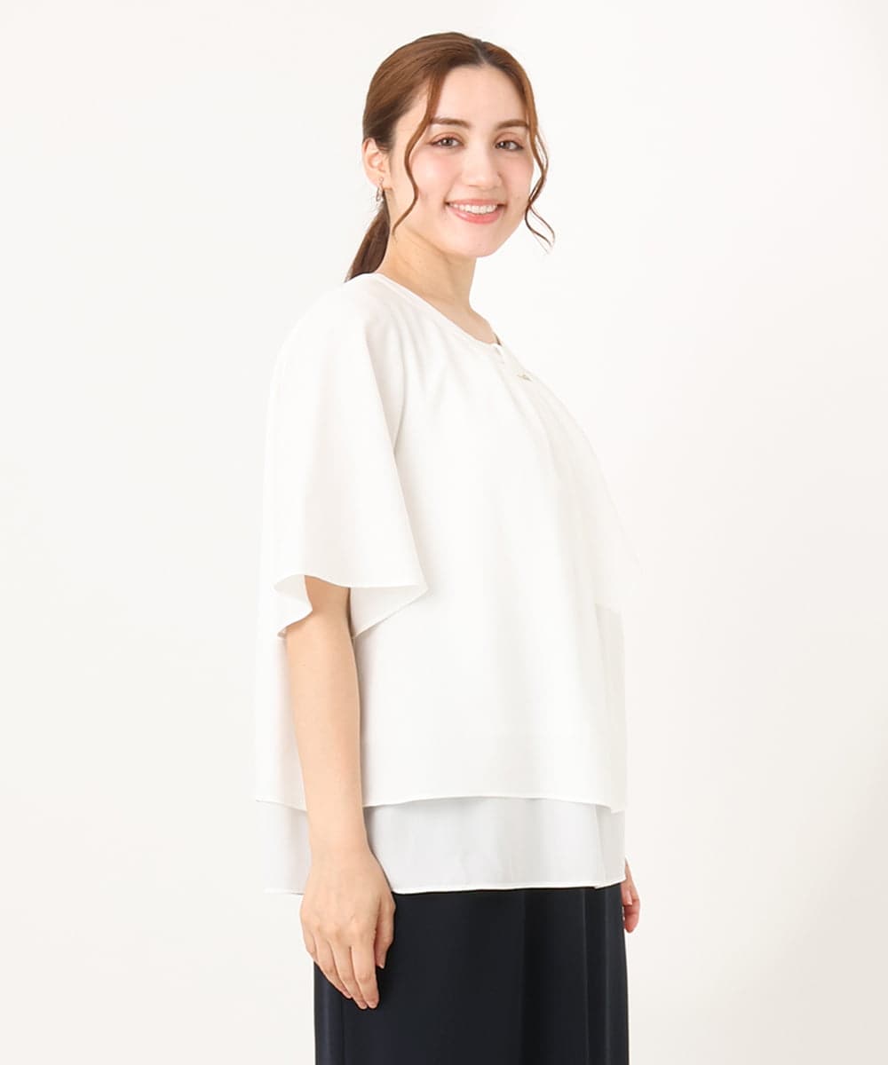 OLBIA26089 eur3(エウルキューブ) 【WEB先行販売】【大きいサイズ/11号サイズあり】マルチウェイブラウス ホワイト(90)