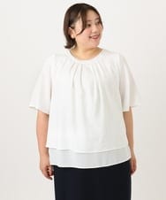 OLBIA26089 eur3(エウルキューブ) 【WEB先行販売】【大きいサイズ/11号サイズあり】マルチウェイブラウス ホワイト(90)