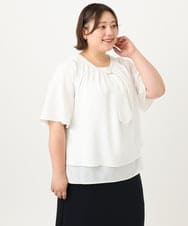 OLBIA26089 eur3(エウルキューブ) 【WEB先行販売】【大きいサイズ/11号サイズあり】マルチウェイブラウス ホワイト(90)