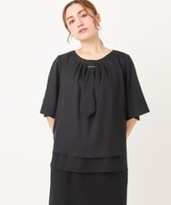 OLBIA26089 eur3(エウルキューブ) 【WEB先行販売】【大きいサイズ/11号サイズあり】マルチウェイブラウス ブラック(94)