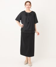 OLBIA26089 eur3(エウルキューブ) 【WEB先行販売】【大きいサイズ/11号サイズあり】マルチウェイブラウス ブラック(94)