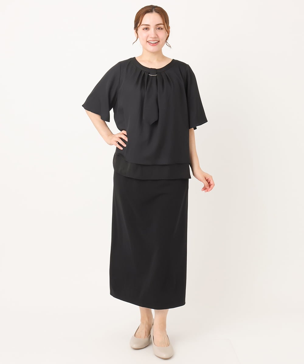 OLBIA26089 eur3(エウルキューブ) 【WEB先行販売】【大きいサイズ/11号サイズあり】マルチウェイブラウス ブラック(94)