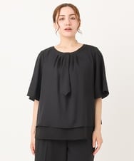 OLBIA26089 eur3(エウルキューブ) 【WEB先行販売】【大きいサイズ/11号サイズあり】マルチウェイブラウス ブラック(94)