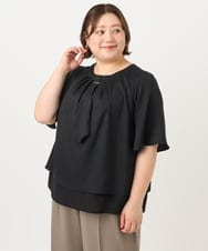 OLBIA26089 eur3(エウルキューブ) 【WEB先行販売】【大きいサイズ/11号サイズあり】マルチウェイブラウス ブラック(94)