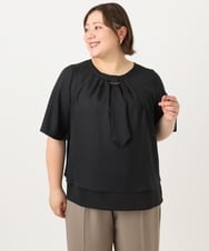 OLBIA26089 eur3(エウルキューブ) 【WEB先行販売】【大きいサイズ/11号サイズあり】マルチウェイブラウス ブラック(94)