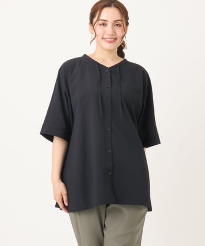 Yori サラサラ襟付きブラウス　ネイビー　38 専用 新品 yori サラサラ襟付きブラウス ヨリ ホワイト 38