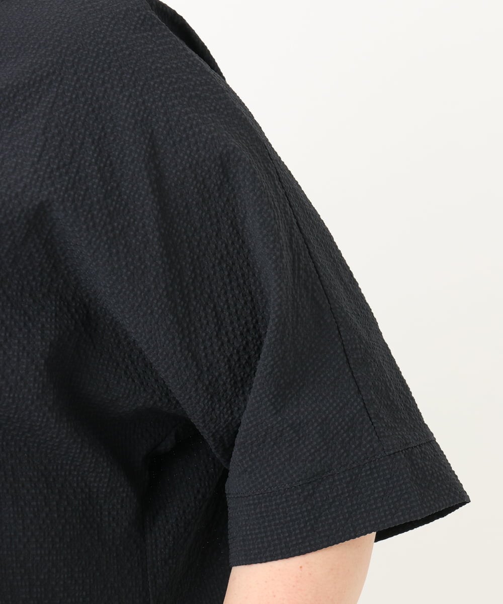 OLBIA27089 eur3(エウルキューブ) 【大きいサイズ】ぽこぽこフーディー風ブラウス ネイビー(57)