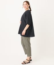OLBIA27089 eur3(エウルキューブ) 【大きいサイズ】ぽこぽこフーディー風ブラウス ネイビー(57)