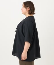 OLBIA27089 eur3(エウルキューブ) 【大きいサイズ】ぽこぽこフーディー風ブラウス ネイビー(57)