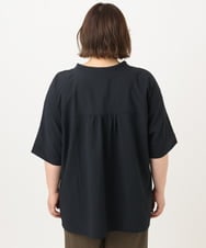 OLBIA27089 eur3(エウルキューブ) 【大きいサイズ】ぽこぽこフーディー風ブラウス ネイビー(57)