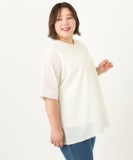 OLBIA27089 eur3(エウルキューブ) 【大きいサイズ】ぽこぽこフーディー風ブラウス アイボリー(80)