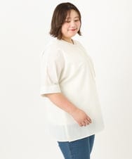 OLBIA27089 eur3(エウルキューブ) 【大きいサイズ】ぽこぽこフーディー風ブラウス アイボリー(80)