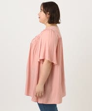 OLBIA28079 eur3(エウルキューブ) 【大きいサイズ/a.v.v×eur3】サテンシャーリングブラウス ピンク(03)