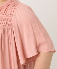 OLBIA28079 eur3(エウルキューブ) 【大きいサイズ/a.v.v×eur3】サテンシャーリングブラウス ピンク(03)