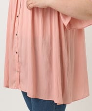 OLBIA28079 eur3(エウルキューブ) 【大きいサイズ/a.v.v×eur3】サテンシャーリングブラウス ピンク(03)