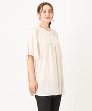 OLBIA28079 eur3(エウルキューブ) 【大きいサイズ/a.v.v×eur3】サテンシャーリングブラウス アイボリー(80)