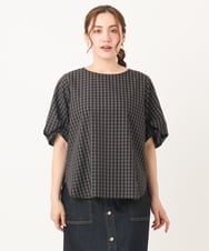 OLBIA42089 eur3(エウルキューブ) 【WEB先行販売】【大きいサイズ】ブロードタックブラウス ダークグレー(93)