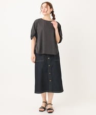 OLBIA42089 eur3(エウルキューブ) 【WEB先行販売】【大きいサイズ】ブロードタックブラウス ダークグレー(93)