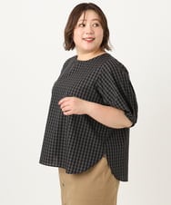 OLBIA42089 eur3(エウルキューブ) 【WEB先行販売】【大きいサイズ】ブロードタックブラウス ダークグレー(93)