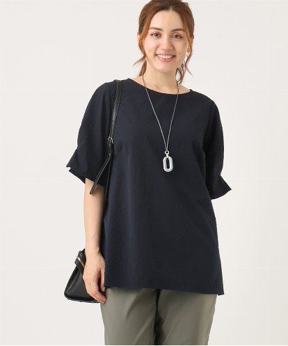 OLBIA43089 eur3 【大きいサイズ】ぽこぽこドットブラウス