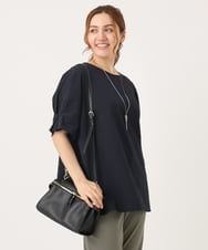 OLBIA43089 eur3(エウルキューブ) 【大きいサイズ】ぽこぽこドットブラウス ネイビー(57)