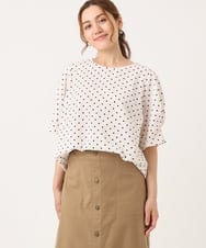 OLBIA43089 eur3(エウルキューブ) 【大きいサイズ】ぽこぽこドットブラウス アイボリー(80)