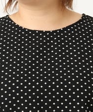 OLBIA43089 eur3(エウルキューブ) 【大きいサイズ】ぽこぽこドットブラウス ブラック(94)