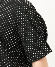 OLBIA43089 eur3(エウルキューブ) 【大きいサイズ】ぽこぽこドットブラウス ブラック(94)