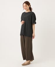 OLBIA43089 eur3(エウルキューブ) 【大きいサイズ】ぽこぽこドットブラウス ブラック(94)