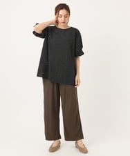 OLBIA43089 eur3(エウルキューブ) 【大きいサイズ】ぽこぽこドットブラウス ブラック(94)