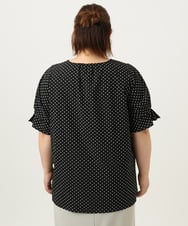 OLBIA43089 eur3(エウルキューブ) 【大きいサイズ】ぽこぽこドットブラウス ブラック(94)