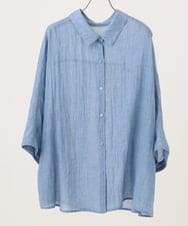 OLBID45099 eur3(エウルキューブ) 【WEB先行販売】【大きいサイズ】バックギャザーシャツ ブルー