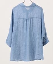 OLBID45099 eur3(エウルキューブ) 【WEB先行販売】【大きいサイズ】バックギャザーシャツ ブルー