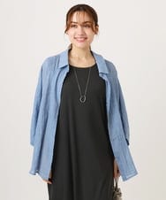 OLBID45099 eur3(エウルキューブ) 【WEB先行販売】【大きいサイズ】バックギャザーシャツ ブルー
