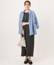 OLBID45099 eur3(エウルキューブ) 【大きいサイズ】バックギャザーシャツ ブルー