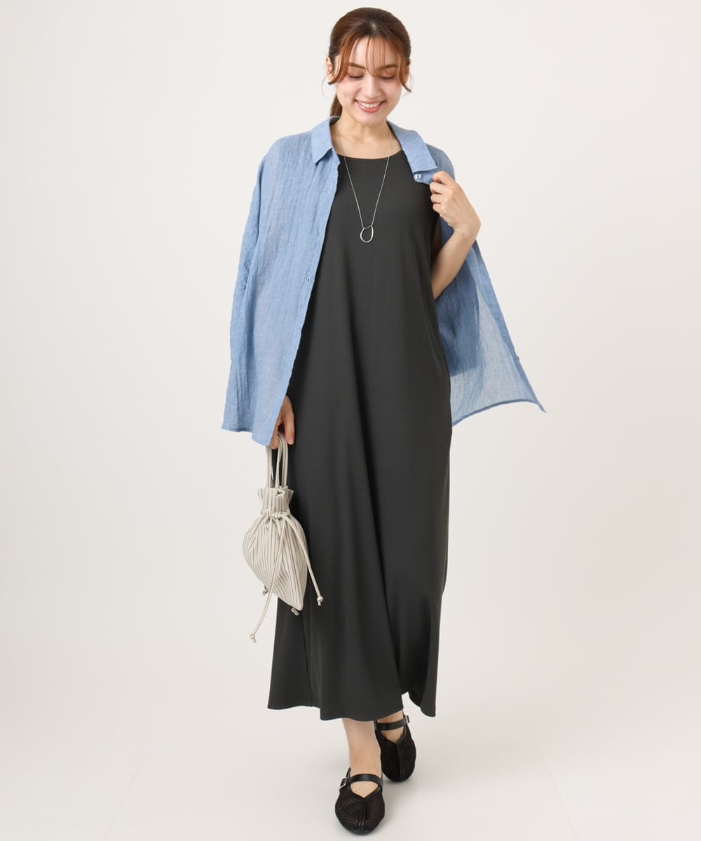 OLBID45099 eur3(エウルキューブ) 【大きいサイズ】バックギャザーシャツ ブルー