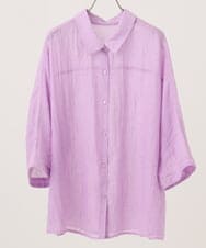 OLBID45099 eur3(エウルキューブ) 【WEB先行販売】【大きいサイズ】バックギャザーシャツ ラベンダー