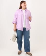 OLBID45099 eur3(エウルキューブ) 【大きいサイズ】バックギャザーシャツ ラベンダー