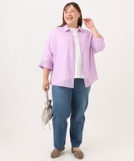 OLBID45099 eur3(エウルキューブ) 【大きいサイズ】バックギャザーシャツ ラベンダー