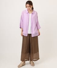 OLBID45099 eur3(エウルキューブ) 【大きいサイズ】バックギャザーシャツ ラベンダー