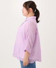 OLBID45099 eur3(エウルキューブ) 【WEB先行販売】【大きいサイズ】バックギャザーシャツ ラベンダー